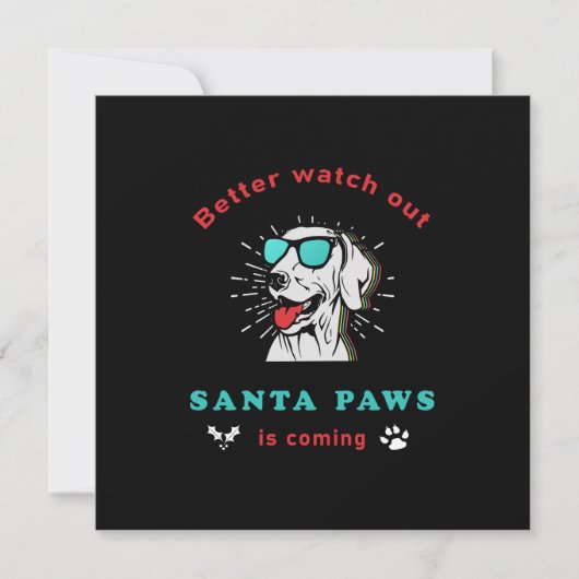 Santa Paws kommt Weihnachten im Vintage (Vorderseite)