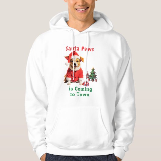 Santa Paws kommt zu einem festlichen Haustier Hoodie (Vorderseite)