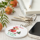 Santa Paws kommt zu einem festlichen Haustier Schlüsselanhänger (Vorderseite rechts)