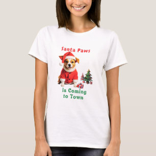 Santa Paws kommt zu einem festlichen Haustier T-Shirt