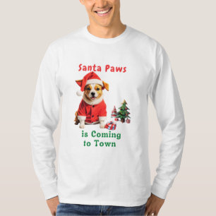 Santa Paws kommt zu einem festlichen Haustier T-Shirt