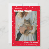 Santa Paws Meowy Weihnachts Weihnachtskatze Fotoka Einladung (Vorderseite)