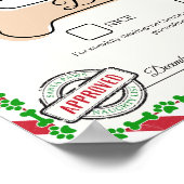 Santa Paw's Naughty List Zertifikat für Hunde Poster (Ecke)