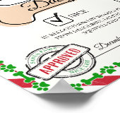 Santa Paw's Nice List Zertifikat für Hunde Poster (Ecke)