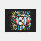 Santa Paws Niedlicher Weihnachtshundedesign für Ti Fleecedecke (Vorderseite (Horizontal))