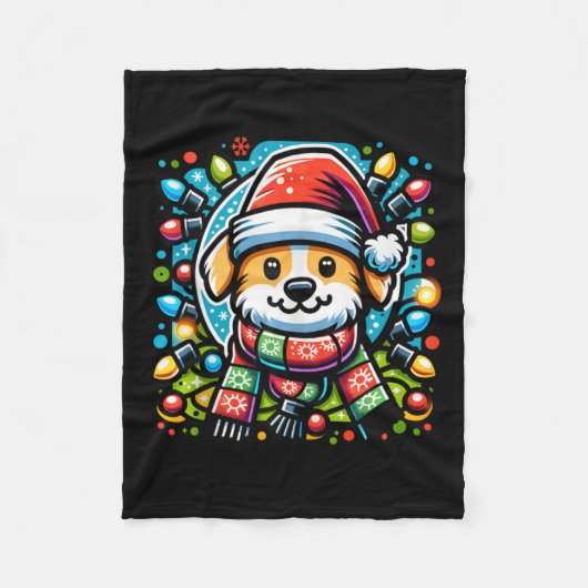Santa Paws Niedlicher Weihnachtshundedesign für Ti Fleecedecke (Vorderseite)