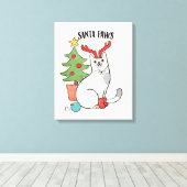Santa Paws | Rentierkatze Leinwanddruck (Insitu (Holzboden))