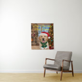 Santa Paws Retriever Weihnachtsbände Kunst Wandteppich (Beispiel)