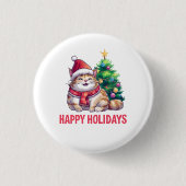 Santa Paws Says Happy Holidays Button (Vorderseite)