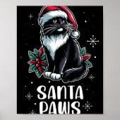 Santa Paws Tuxedo Katze Weihnachtsmannmütze Weihna Poster (Vorne)