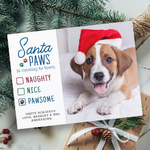 Santa Paws Unartig Nett Haustier Hund Foto Urlaub Postkarte