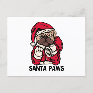 Santa Paws Weihnachten Englisch Bulldog Geschenk I Postkarte