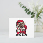 Santa Paws Weihnachten Englisch Bulldog Geschenk I Postkarte (Stehend Vorderseite)