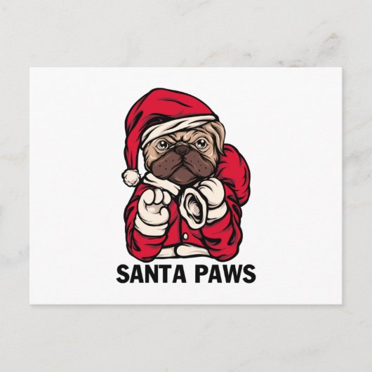 Santa Paws Weihnachten Englisch Bulldog Geschenk I Postkarte (Vorderseite)