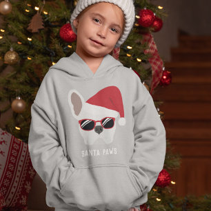 Santa Paws Weihnachts-Welpe Französische Bulldogge Hoodie