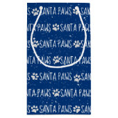 Santa Paws Weihnachtsdrucke auf Blue Kleine Geschenktüte (Rückseite)