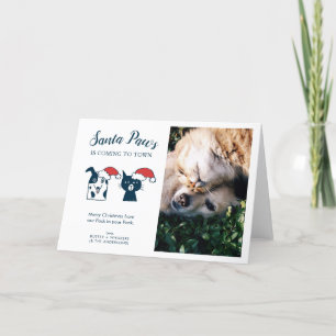 Santa Paws   Weihnachtsmann-Foto Feiertagskarte