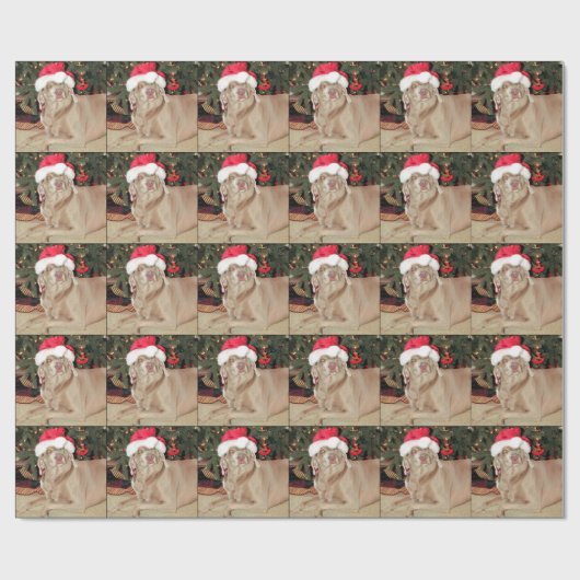 Santa Paws - Weimaraner Hund Weihnachten Geschenkpapier (Flach)