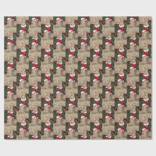 Santa Paws - Weimaraner Stil - ( 4SQ) - 3 Posen Geschenkpapier (Flach)