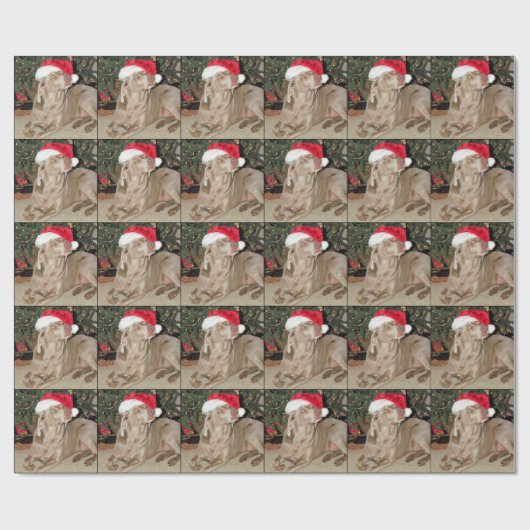 Santa Paws - Weimaraner Stil - Hunde Weihnachten Geschenkpapier (Flach)