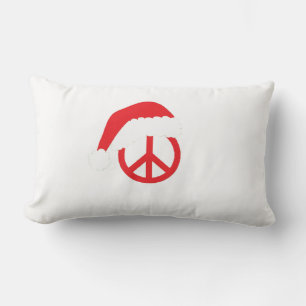 Santa Peace Sign Ho Ho Ho mit Weihnachtsmannmütze Lendenkissen