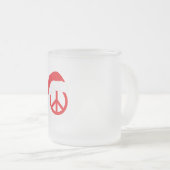 Santa Peace Sign Ho Ho Ho mit Weihnachtsmannmütze Mattglastasse (VorderseiteRechts)