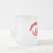 Santa Peace Sign Ho Ho Ho mit Weihnachtsmannmütze Mattglastasse (Vorderseite Links)