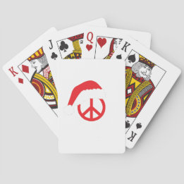 Santa Peace Sign Ho Ho Ho mit Weihnachtsmannmütze Spielkarten