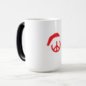 Santa Peace Sign Ho Ho Ho mit Weihnachtsmannmütze Verwandlungstasse (Vorderseite Links)
