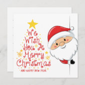 Santa Peek Holiday Card  Feiertagskarte (Vorne/Hinten)