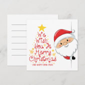 Santa Peek Weihnachtskarte  Feiertagskarte (Vorne/Hinten)