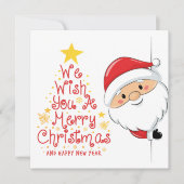 Santa Peek Weihnachtskarte  Feiertagskarte (Vorderseite)