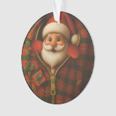 Santa Peekaboo Cozy Christmas Ornament (Vorderseite)