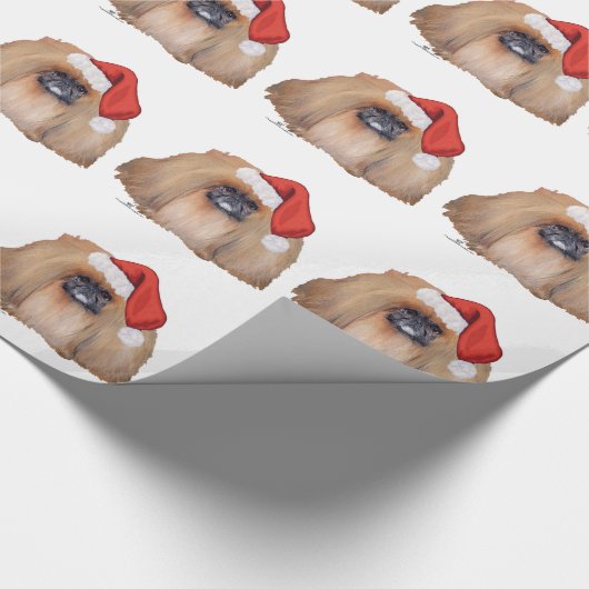 Santa Pekingese Geschenkpapier (Ecke)