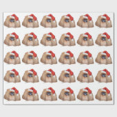 Santa Pekingese Geschenkpapier (Flach)