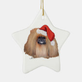 Santa Pekingese Keramikornament (Rechts)