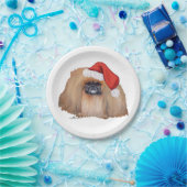 Santa Pekingese Pappteller (Party)