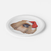 Santa Pekingese Pappteller (Schrägansicht)