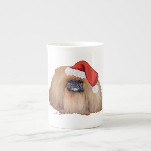 Santa Pekingese Porzellantasse