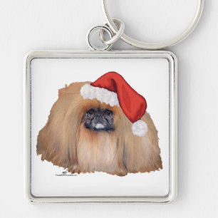 Santa Pekingese Schlüsselanhänger