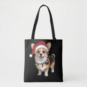 Santa Pembroke Welsh Corgi Weihnachtsbaum Lichter  Tasche