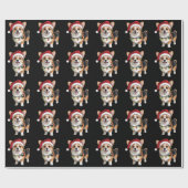 Santa Pembroke Welsh Corgi Weihnachtsbaumlichter Geschenkpapier (Flach)