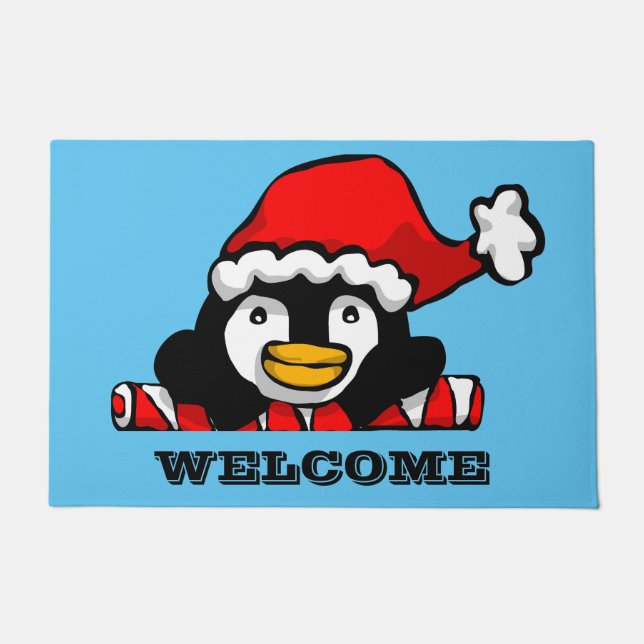 Santa Penguin Fußmatte (Vorderseite)