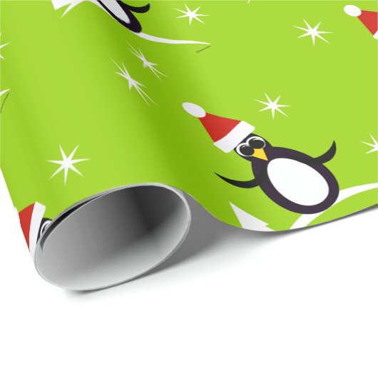 Santa Penguin Geschenkpapier (Rolleneckpunkt)