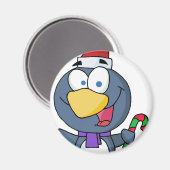 Santa Penguin mit Candy Cane Magnet (Vorderseite/Rückseite)