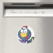 Santa Penguin mit Candy Cane Magnet (In Situ (Geschirrspüler))