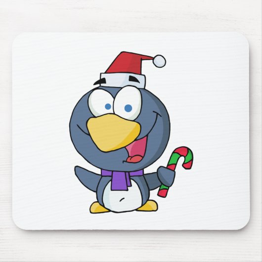 Santa Penguin mit Candy Cane Mousepad (Vorne)