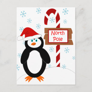 Santa Penguin Nordpol Weihnachtskarten Feiertagspostkarte