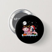 Santa Penguin Riding Axolotl Rentier Christmas Se Button (Vorne & Hinten)