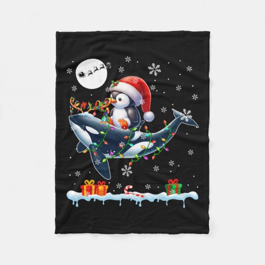 Santa Penguin Ristorante della Carrà Fleecedecke (Vorderseite)